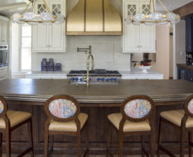 custom home kitchen long counter