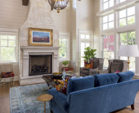 custom home living room